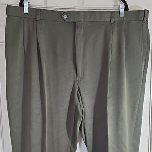 Palm Beach Reflex Classic Olive Men's Dress Pants 44R Pleated Cuffed